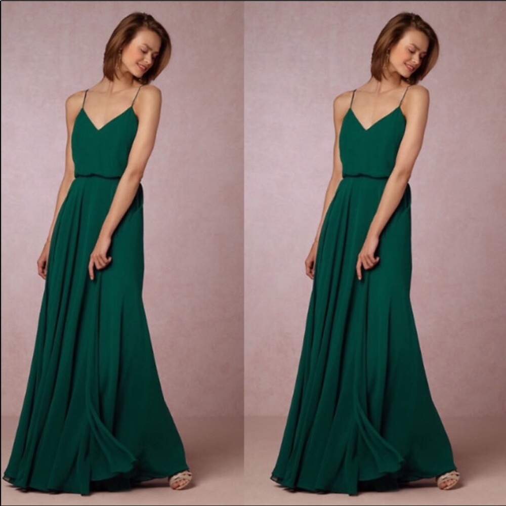 BHLDN Jenny Yoo Emerald Inesse Dress Chiffon 8
